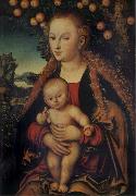 Lucas Cranach the Elder THe Virgin and Child under the Apple-tree Spain oil painting artist